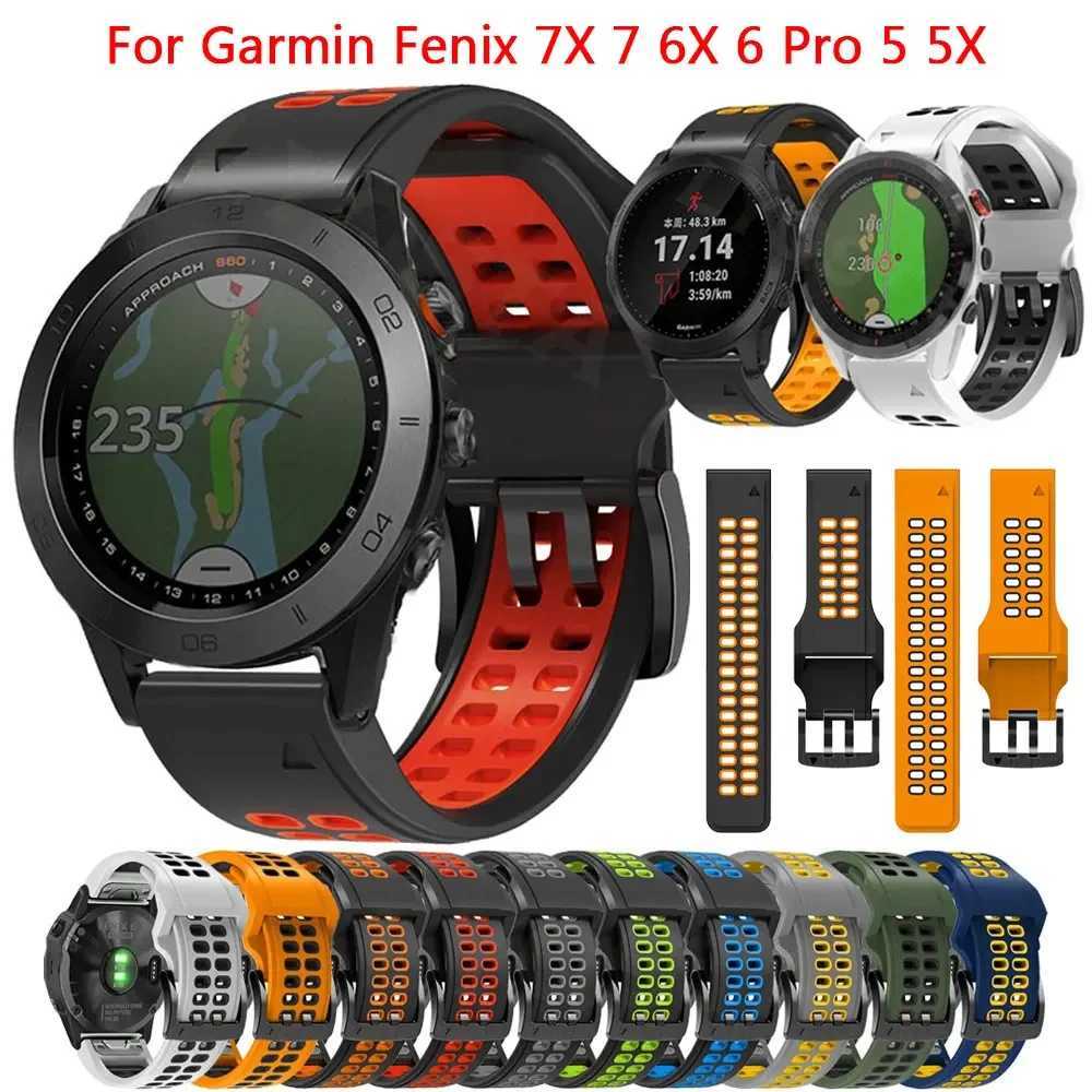 22 26mm Silicone Straps For Garmin Fenix 7 7X Pro 6X 6Pro 3HR 935 945 Watchband Quick Release Fenix 5X Smart Watch Band Bracelet W250811