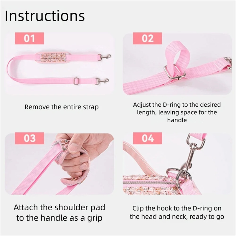 Designer Pet Crossbody Bag for Outings Horizontal Backpack with Leash Handle Elegant Pet Traction Backpack