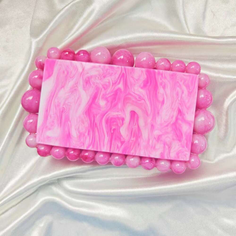 Women's New Beaded Acrylic Evening Bag Single Shoulder Crossbody Wedding Banquet Clutch