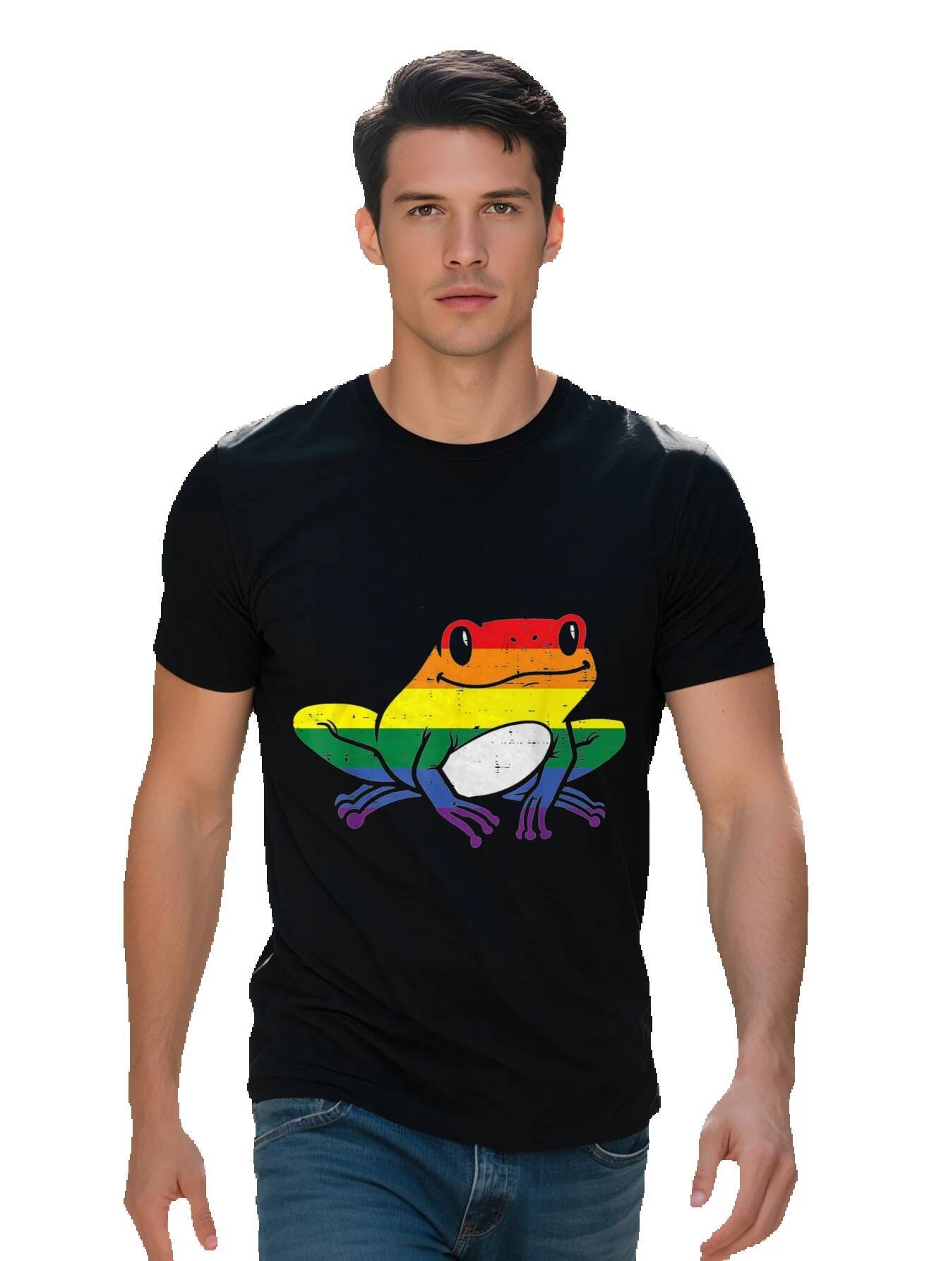 s LGBTQ Frog Graphic T Shirt Cotton g Design Fit Short Sleeve hine Washable Unisex for Men Women bf36c 13849