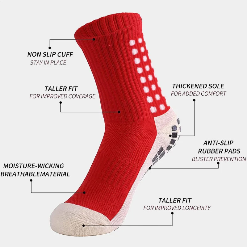 Antislip Football Socks Nonslip Soccer Basketball Tennis Outdoor Sport Grip Cycling Riding Men 250805