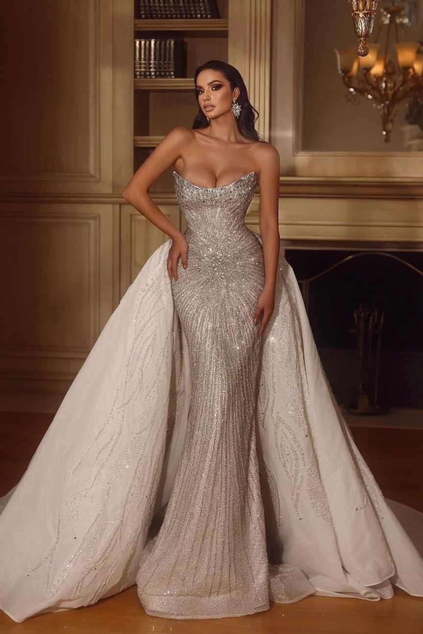 Sparkly Mermaid Prom Dress Sequins Spaghetti Straps Shine Crystals Evening Gowns Ground Dresses Sleeveless Customized Robe De Soiree vestido de novia 