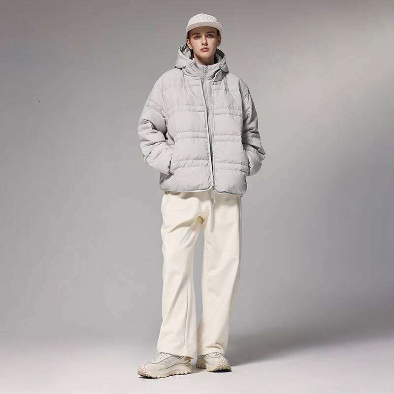 IATION Water-Resistant Down Jacket Unisex Streetwear Warm Loose Fit Outerwear with Detachable Design for Men