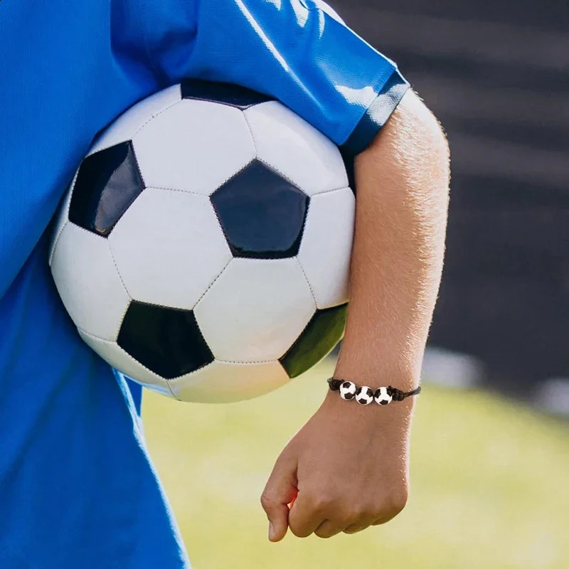 10/20Pcs Sports Party charm Football bracelet Captain Bracelets Inspirational Wristbands Sport Gift 250808