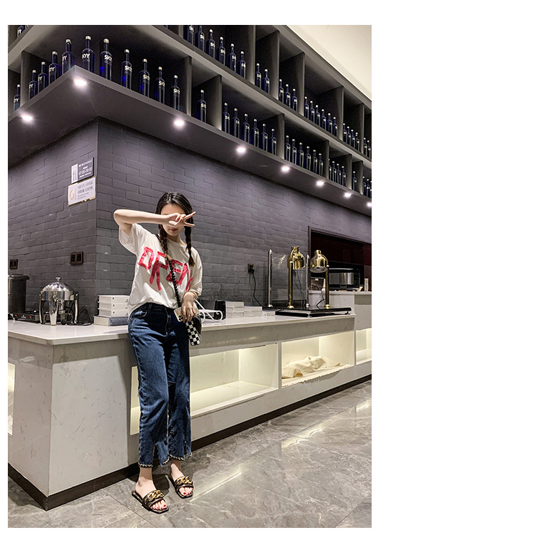 Designer Slippers 2025 New Western Style Women's Flat Slide Sandals - Metal Chain Decorated Casual Indoor Outdoor Flip Flops