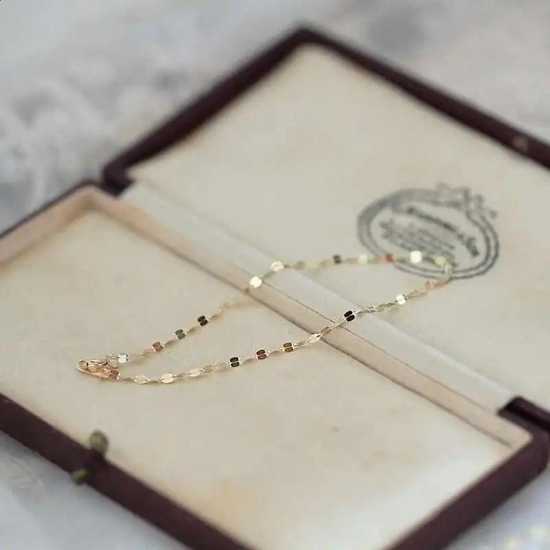 GOLDtutu 14K Gold Bracelet Japanese Exquisite Shining Lips Kiss Word kj279 250807