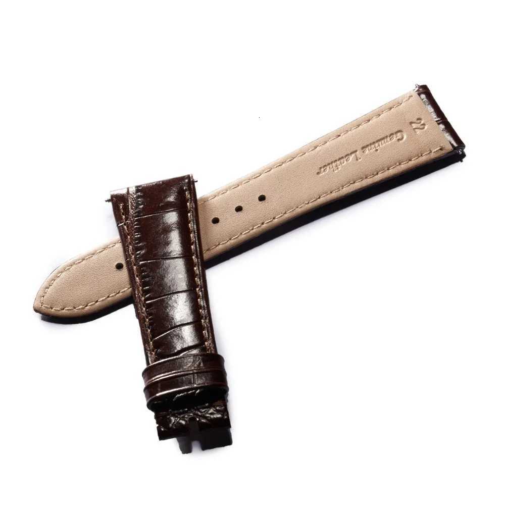 0BLVLO Top Quality Brown Black Genuine Leather Watch Strap 22mm Watch Band Alligator Strap for Men W250811
