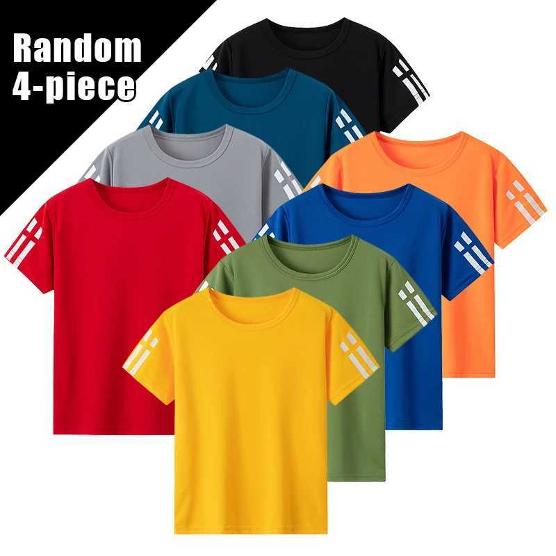 2/4 Pcs Boys Summer Solid Color Quick Drying Breathable Set Big Kids Loose Sports Running Hiking Outdoor Short Sleeved Shorts Z250811