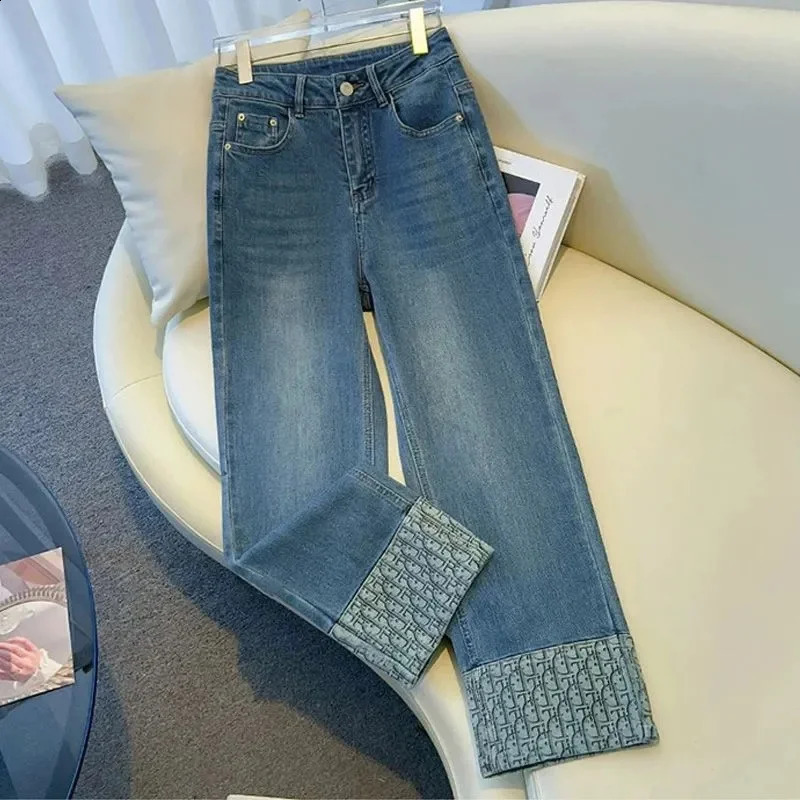 Korean Straight Jeans Womens High Waist Ladies Wide Legs Spring Summer Casual Loose All-Match Pants Female Trouser 250811