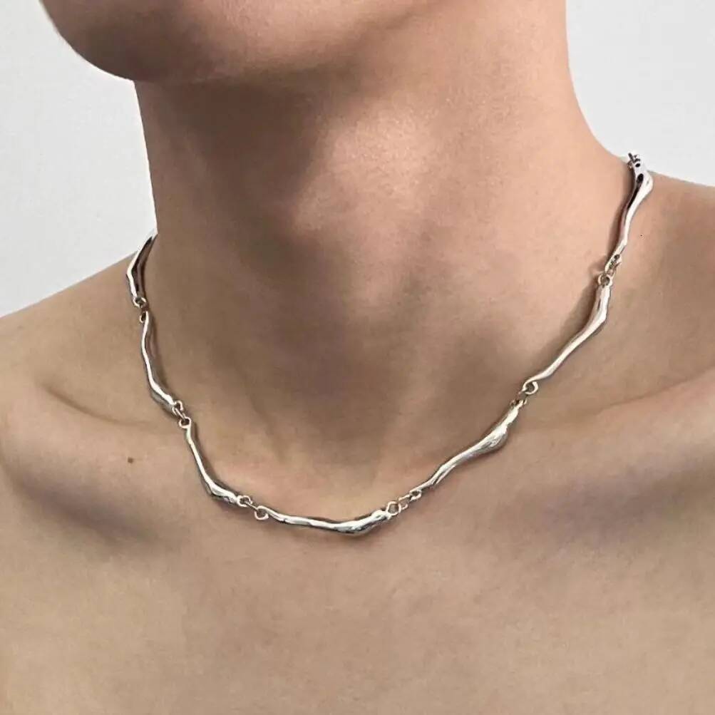 New Irregular Wave Shape Advanced Sense Stainless Steel Figaro Cuban Chain Necklace For Men Women Jewelry