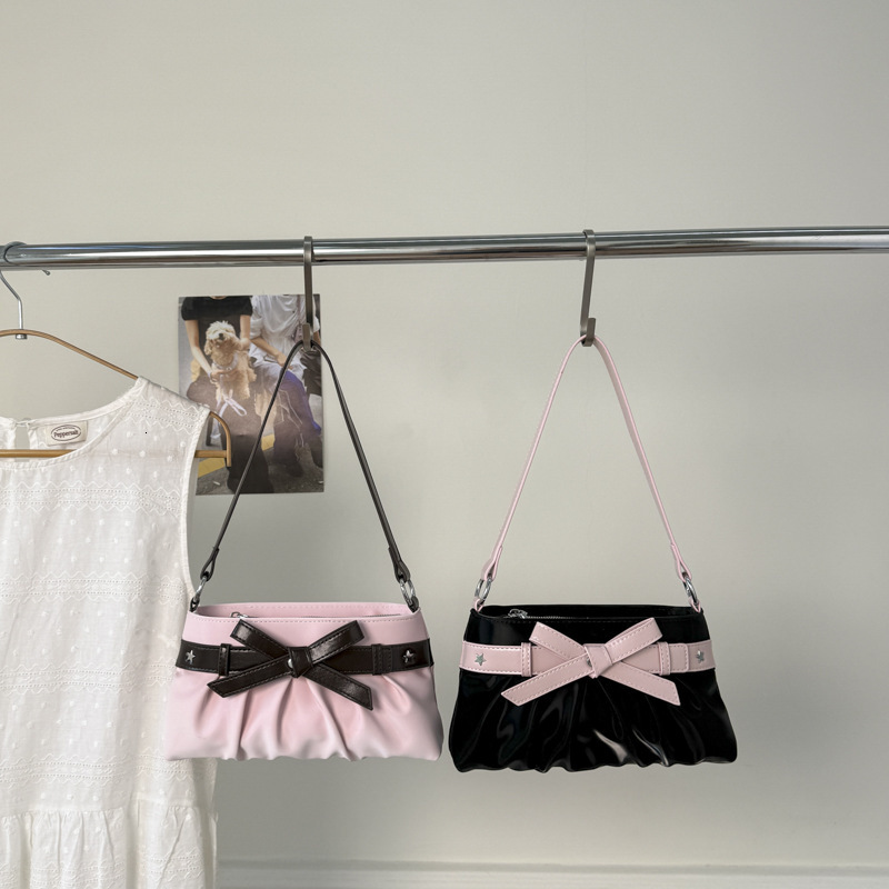 2025 Autumn New Women s Shoulder Bag Korean Style Minimalist Style Women s Handbag Autumn New Designer Bag New Bow Pleated women s Women bag s Crossbo