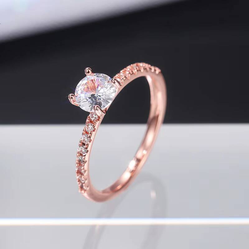 18K Gold Fashion Ring Lab Diamond Engagement Moissanite Heart Shaped with Private Label Customizable Diamond Ring