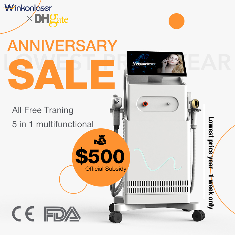 3 IN 1 Multifunctional 808NM Diode Laser Hair Removal RF Skin Tightening Machine Skin Spa System ND Yag Laser Tattoo Removal device Factory Price