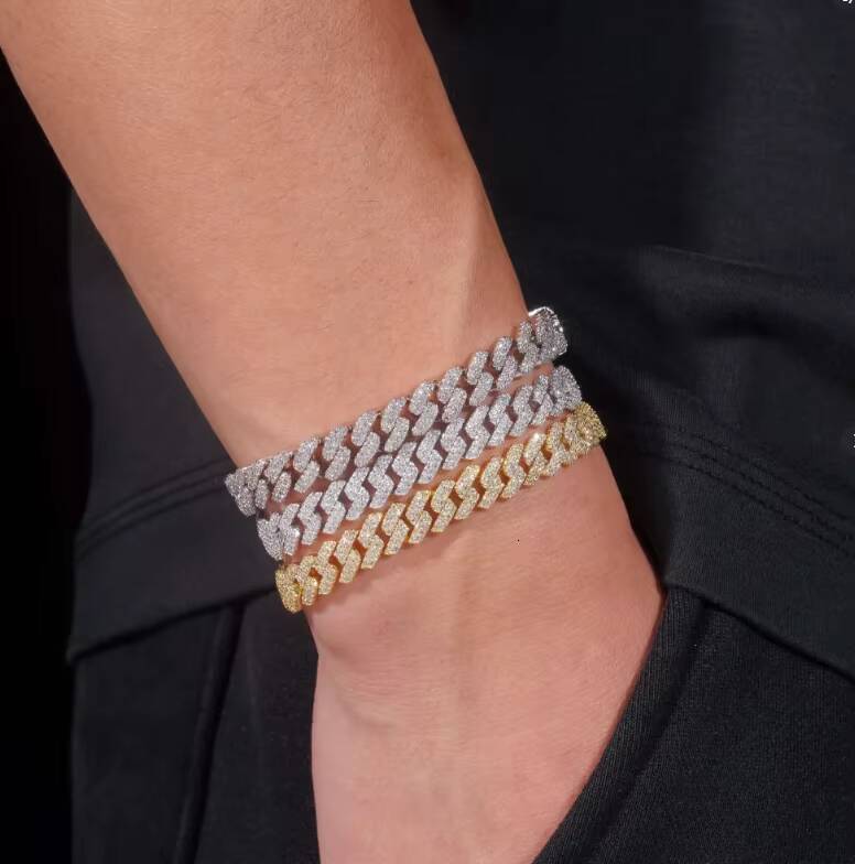 Moissanite Cuban Chain GRA Certified Mens Wholesale Necklace That Can Pass Diamond Test