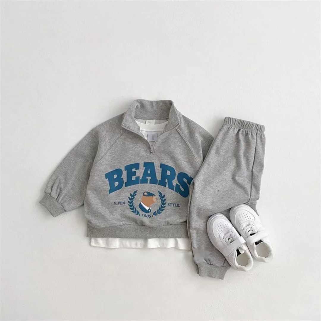 Korean Boys Suit Sweater+Pant Leisure Sport Two Piece Suit Children Suit 2025 Autumn New Z250811