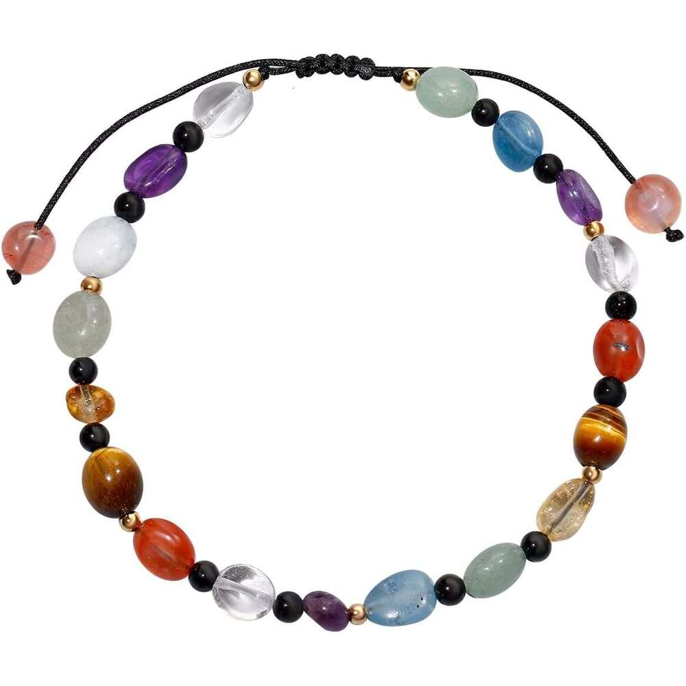 7 Chakra Crystals and Stones Anklet Irregular Tumbled Gems Beaded Ankle Bracelets for Women Spiritual Energy Meditation Yoga Healing Jewelry Mom'