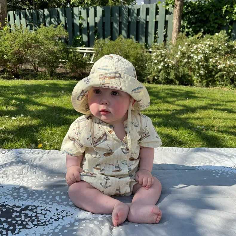 2025 Summer KS Baby Boys Printed T-Shirts Shorts Sets Kids Cotton Clothes Newborn Sailboat Jumpsuit Homewear Suits 1-6Y Z250811