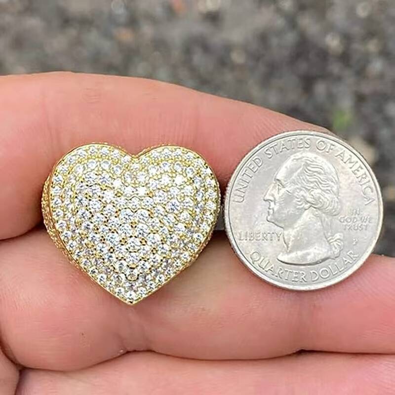 Pass Diamond Tester Hip Hop Jewelry 18K Gold Plated Luxury Solid 925 Silver Iced Out GRA VVS Moissanite Heart Shaped Men Ring