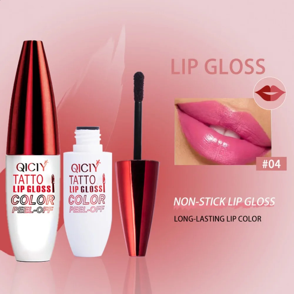 4 Color Liquid Peel-off Lip Gloss Waterproof Long-lasting Matte Lipstick Non-stick Cup Makeup Lip Tattoo Pigment 250809