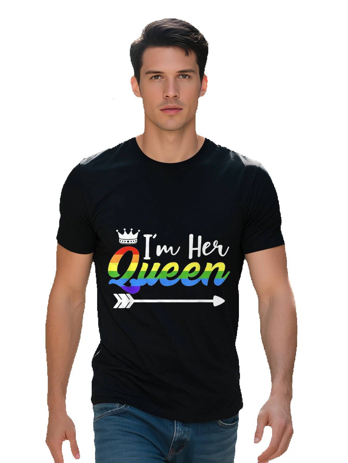 Cotton LGBTQ T-Shirt for Pride I'm Hers She's Mine Matching Lesbian Couples Design g Short Sleeve Round 20ffd 8486a