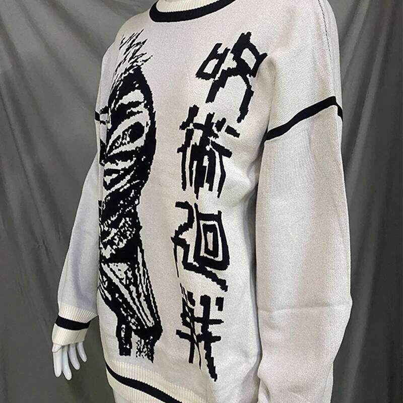 New Autumn And Winter Season Pullover Knitted Sweater Anime Pattern Top News Fashion Trend Haruku Street Style Y2k Clothing
