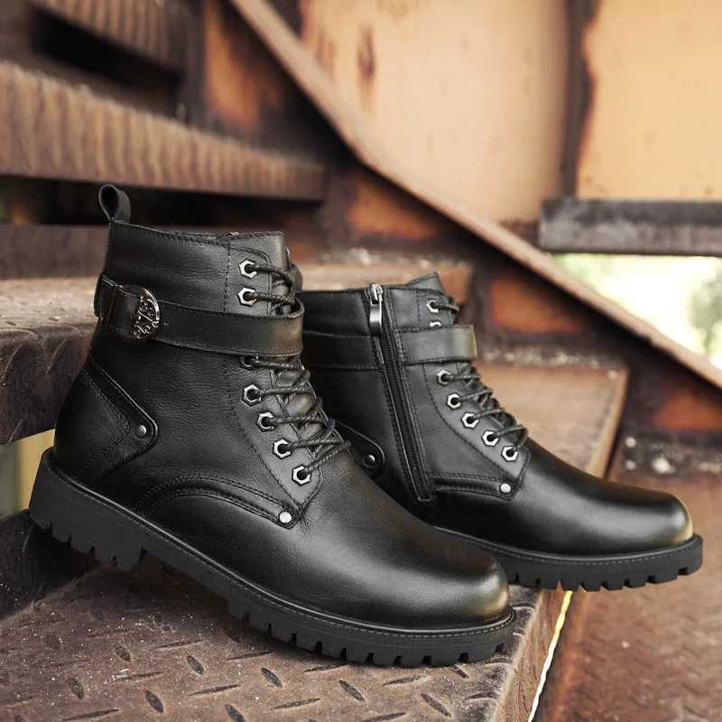 Genuine Leather Mens Boots New Outdoor Work Casual Boots Fashion High Quality Black Formal Boots For Men Luxury Brand Ankle Boots W250811