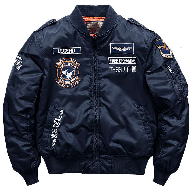 Men's Thickened Pilot Cold Weather Cotton Baseball Clothing Embroidered Workwear Jacket