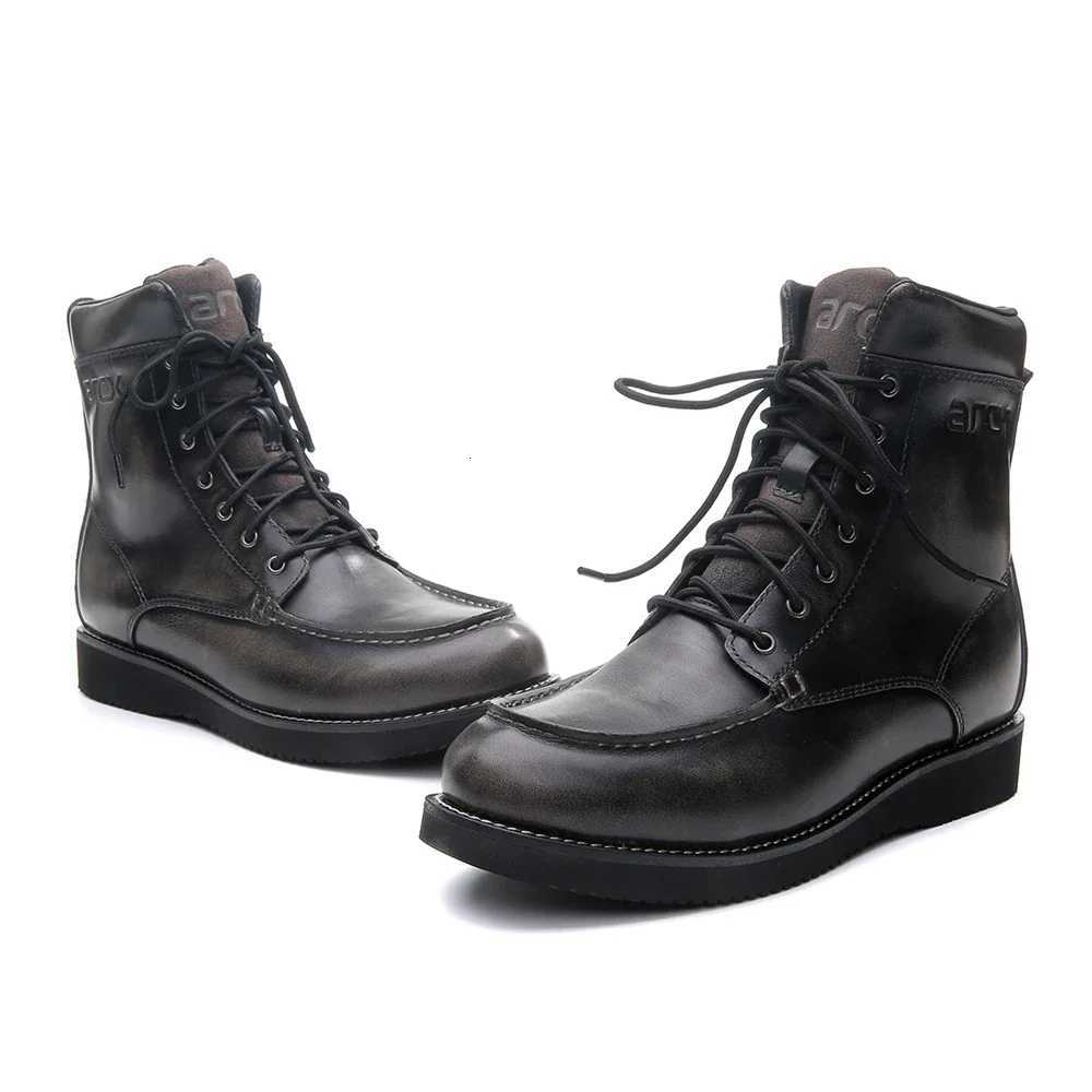 Motorcycle Riding Boots Racing Off-road Vintage Martin Boots Leather Motorbike Protective Ankle Shoes Waterproof Fashion for Men W250811