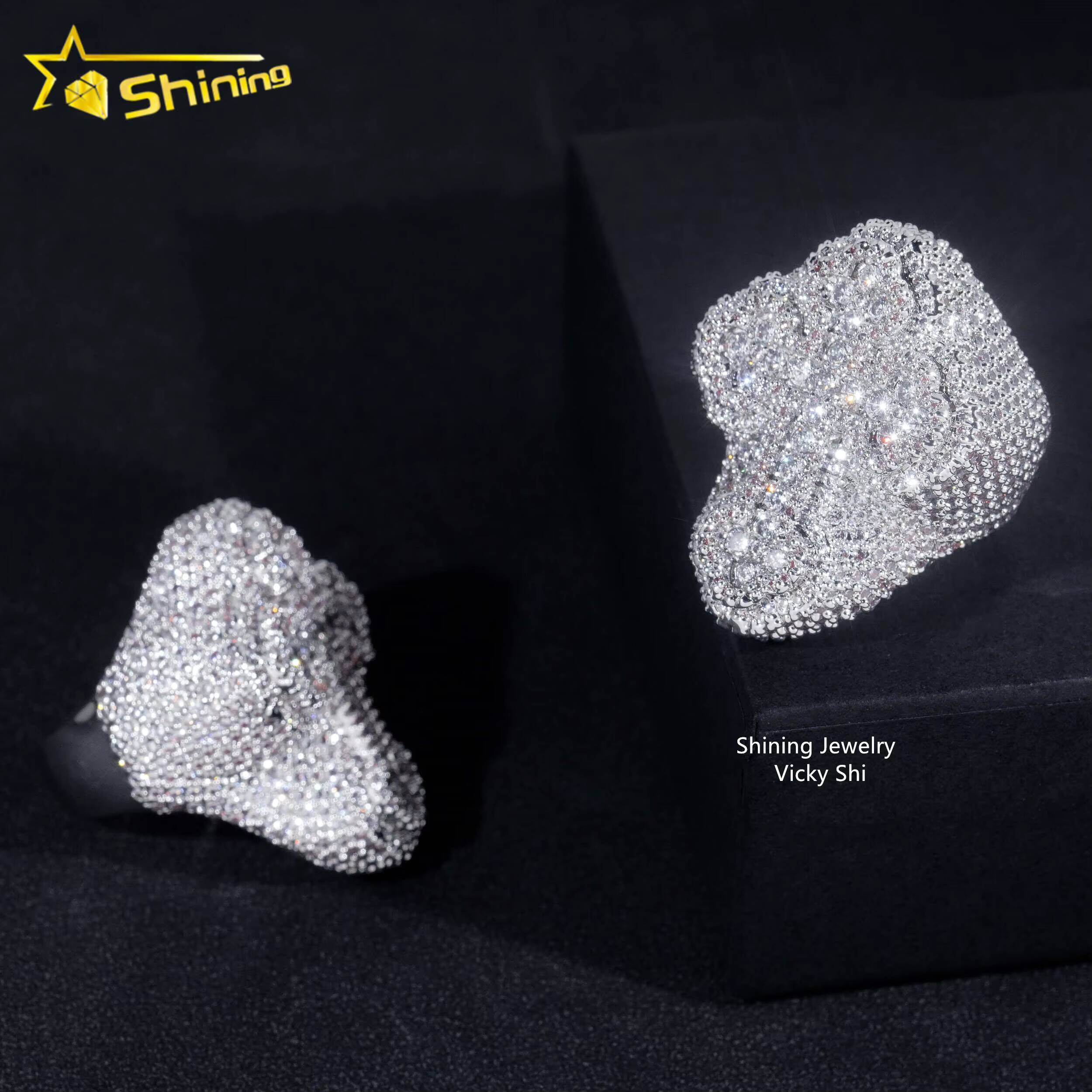 Fast Shipping Iced Out Hip Hop Ring Men Fashion Brass Cubic CZ Diamond Cross Ring Luxury Style Wedding Engagement Rings