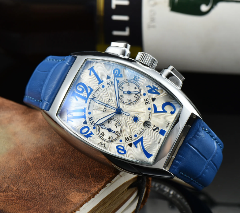 New classic Frank fashion leather strap quartz watch - best-selling men's wristwatch