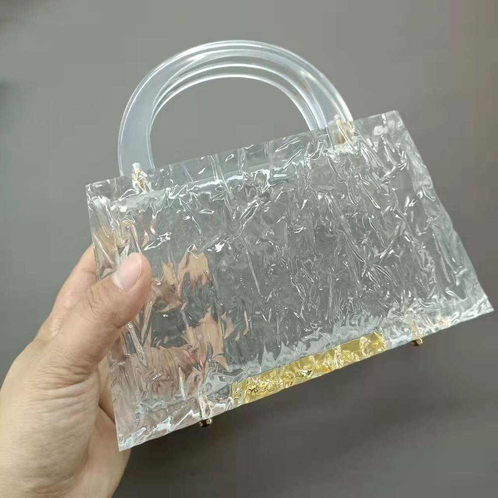 New Evening Ice Crack Transparent Acrylic Women's Handbag Shoulder Crossbody Bag