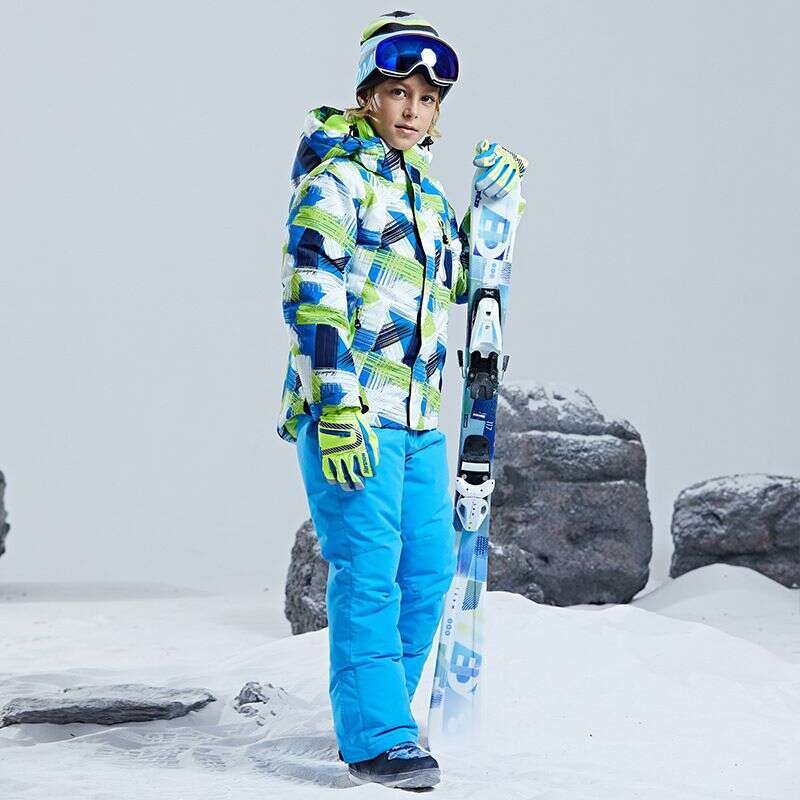 Children's Snowboard Ski Suit Boys Girls Warm Thickened Cotton Jacket And Pants Two-Piece Set