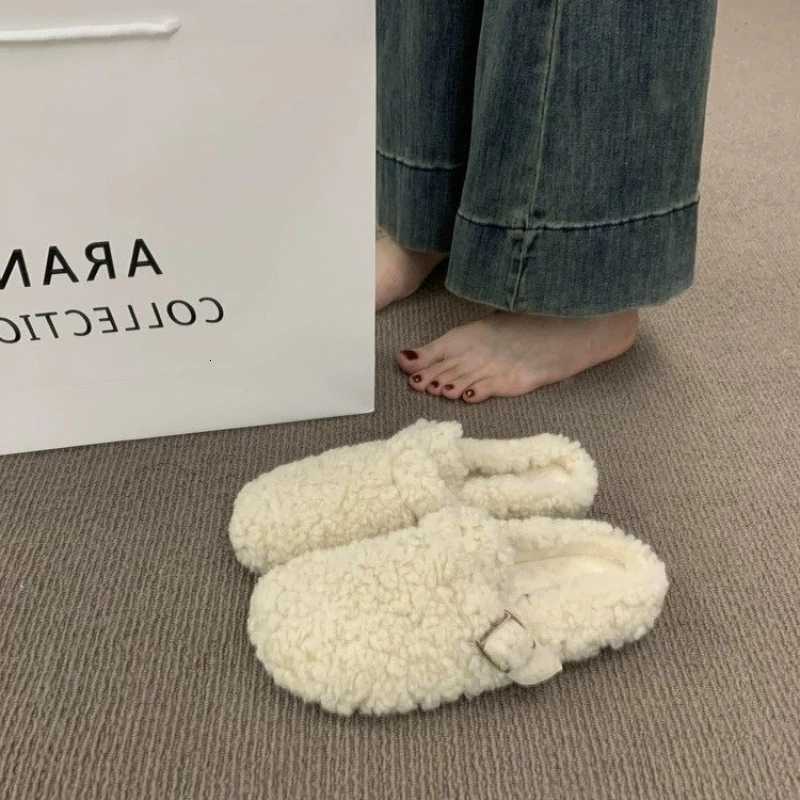 4 Boston Clogs For Women Winter Fashion Cork Insole Warm Plush Slippers Shoes With Arch Support Cozy Home Furry Suede Mules XJ250811