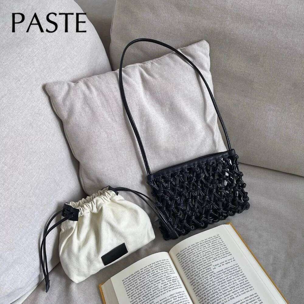 Handmade Hollow Out Design Literary Retro Style Flap Summer Beach Small Cowhide Leather Female Crossbody Bag