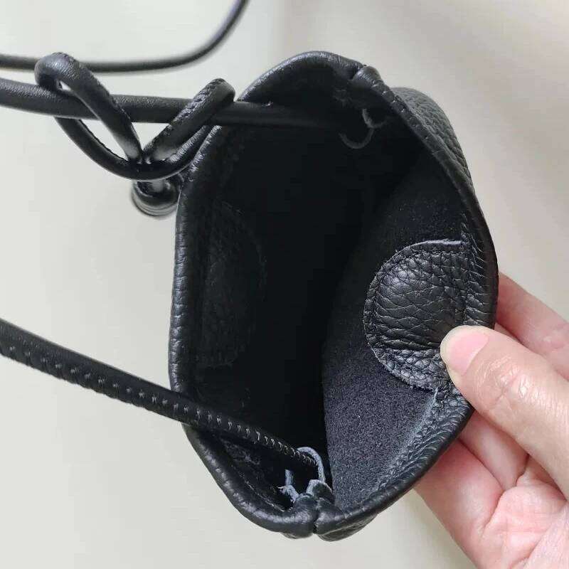 Genuine Leather Sling Mobile Phone Bags For Women Designer Handbags And Purses 2024 New In Braided Ball Pendant Crossbody
