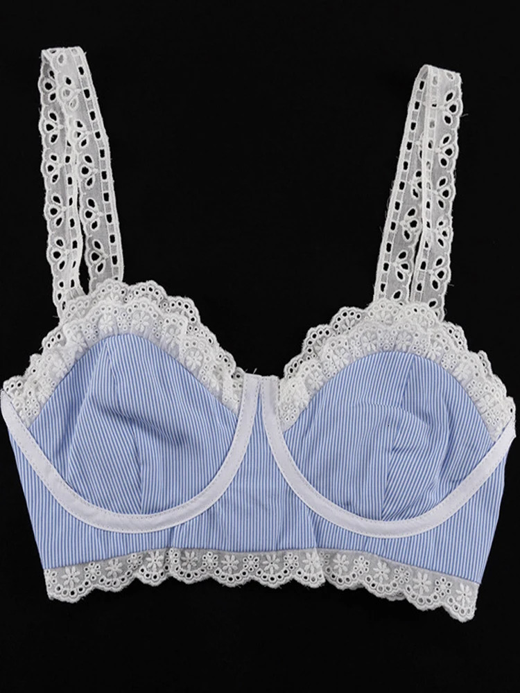 Beyprern Elegant Lace Contrast Stripes Camisole Skirt Set TwoPiece Dress Holiday Outfits Women TieBack Stirped Vacation 250811