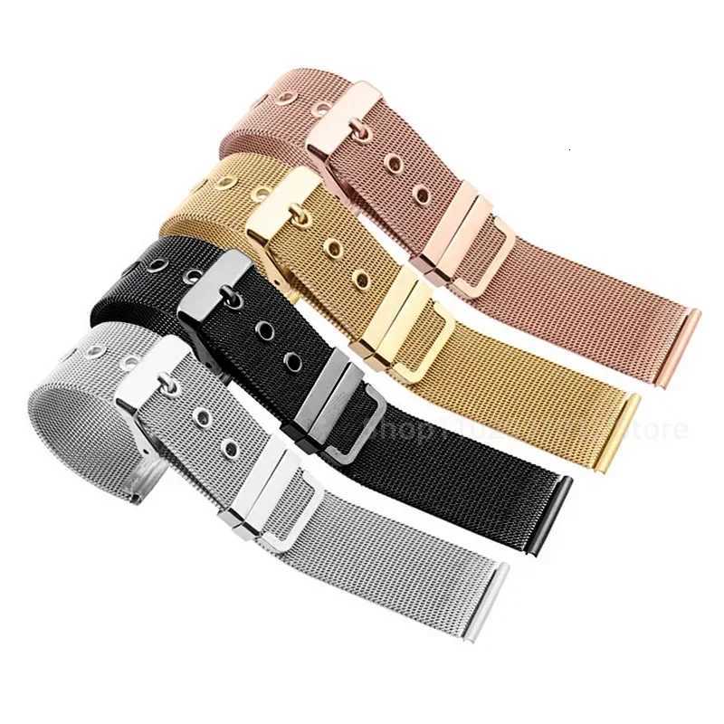 0.4mm Mesh Milanese Watch Band 18mm 20mm 22mm 24mm Stainless Steel Strap Pin Buckle Watchband for Omega for DW Metal Bracelet W250811