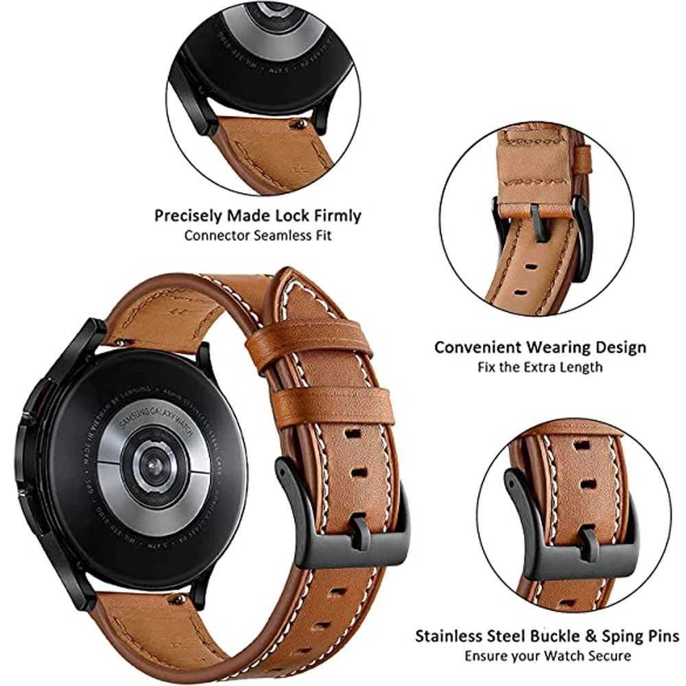 20 22mm Leather Watch Straps For Huawei Watch 4/3/GT3/2 Pro Amazfit GTR 4/GTS 4 47MM 42MM Samsung Galaxy Watch 3 4/5/6 Watchband W250811