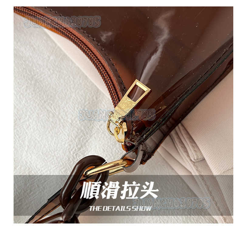Summer New Fashion Womens Bag Small Jelly Bag Solid Color Transparent Womens Armpit Bag Single Shoulder Bag H250809