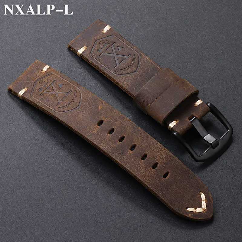Handmade First Layer Cowhide Watch Strap for Panerai Pam Watchband 20mm 22mm 24mm 26mm Vintage Soft Leather Strap Mens Bracelet W250811