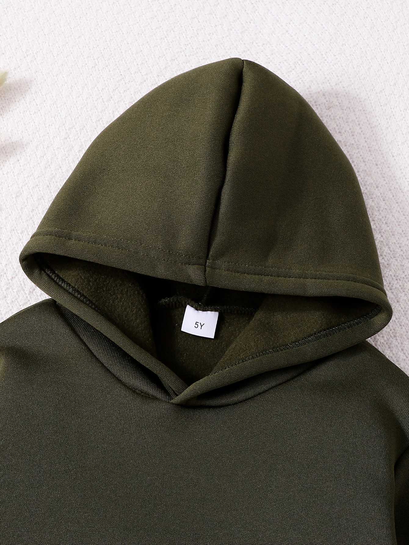 Boys Plus Velvet Thickened Sweatshirt Hooded Trousers Set NEWYORK Prints for Your Childrens Ideal Gift Z250811