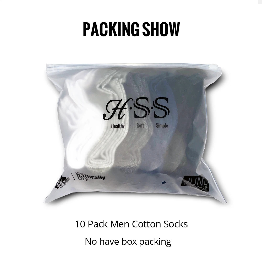 HSS 510 Pairs Mens Cotton Blend Socks Black Business Men Soft Breathable Summer Winter for Male Plus Size 6514 250805