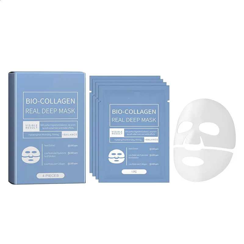 4PcsBox Absorbable Bio-Collagen Real Deep Mask Aging Night Mask Nourish Skin Care 250809