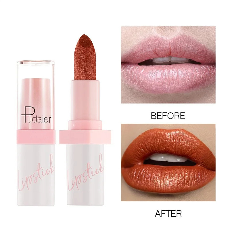 10color Shiny metallic pearlescent lipstick Waterproof Long Lasting Diamond Lipstick Non Stick Red Pink Lip Tint Makeup Cosmetic 250809