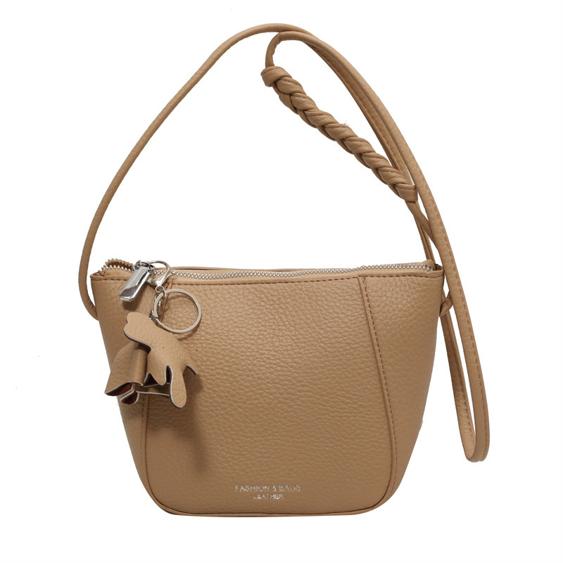 Trendy Lychee Pattern Simple Bucket Crossbody for Women 2023 New Fashion Single Shoulder Internet Celebrity Underarm Bag ddmymoon