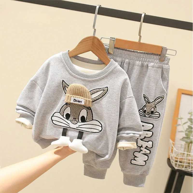 Autumn Kid Boy Clothes Set Printed Sweatshirts Pullover Top and Pants Bottom 2pcs Suit Children Girls Outfits Tracksuits Z250811