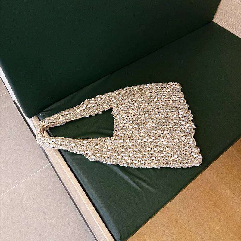 Fashion Versatile Pearl White Beading Handheld Women Summer New Style Light Single Shoulder Underarm Bag