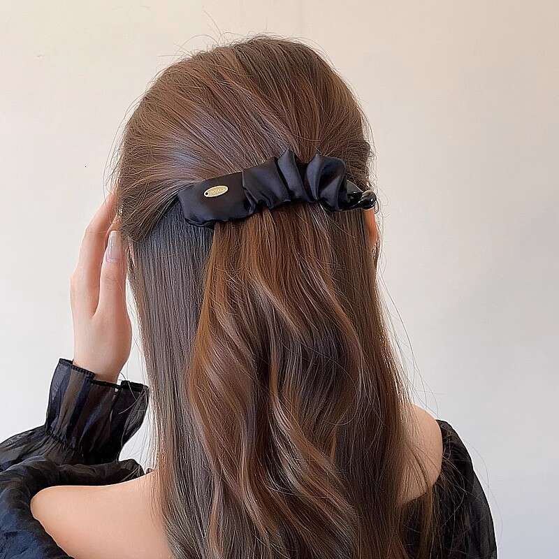 Pleated Fabric Banana for Women 2025 New Style High-end Fashionable Back of Head Clip Hair Accessory