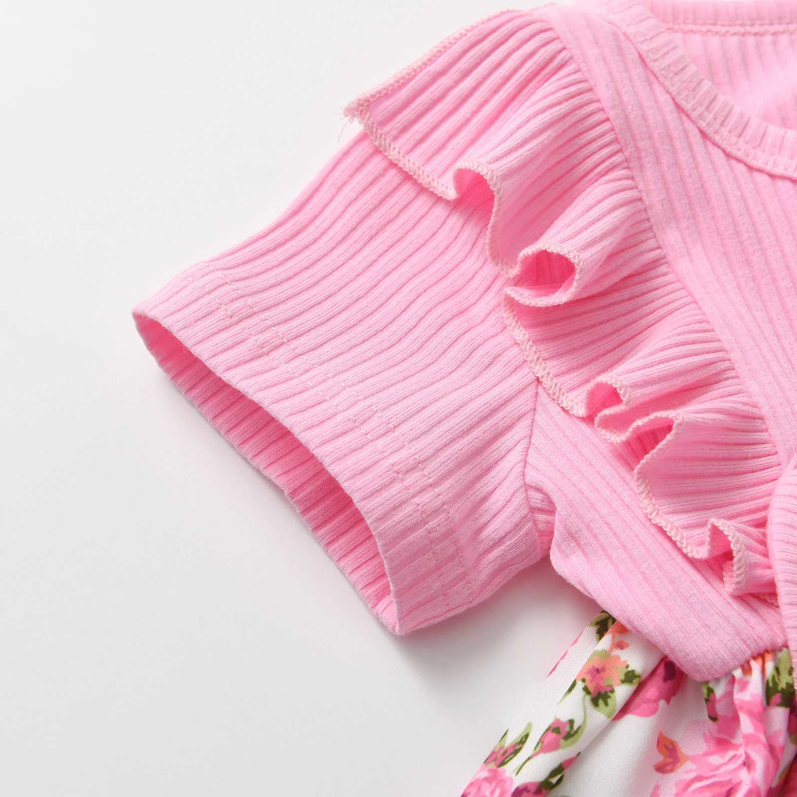 0-24 Months Toddler Dress New Resort Style Butterfly Sleeve Cute Floral Princess Formal Dresses with Hairband Clothes W250811