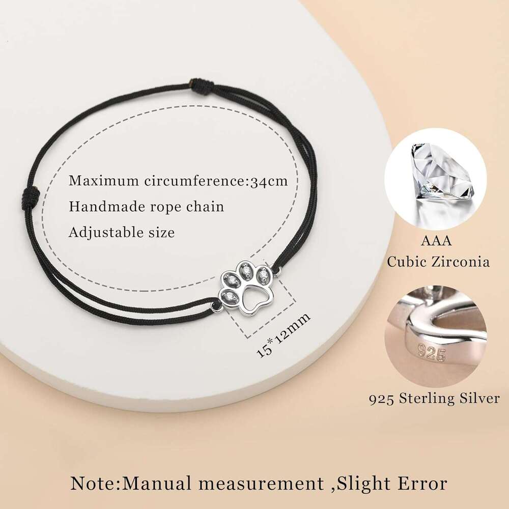 Sterling Sier Anklet for Women, Adjustable Handmade Rope Chain Waterproof Beach Jewelry